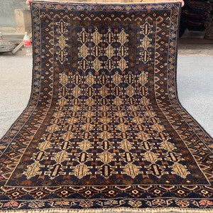 2'10x4'6 ft Antique Prayer Rug, Afghan Prayer Rug Handmade Wool Area Rug Vintage Muslim Prayer Oriental Turkmen Rug, Excellent Condition Rug