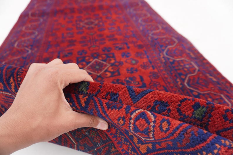 Afghan Bukhara Rug 14 ft Runner Rug, High Quality Soft Wool Stunning Turkoman Handmade Woo Rug, Hall way Runner, Khal Muhammadi Bukhara Rug image 10