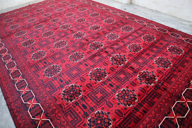 17x10 Extra Large Bukhara Rug 500x300 cm Afghan Bukhara Rug, Top Quality Handmade Organic dyes Carpet, Oriental Turkmen Rug, Living Room Rug image 3