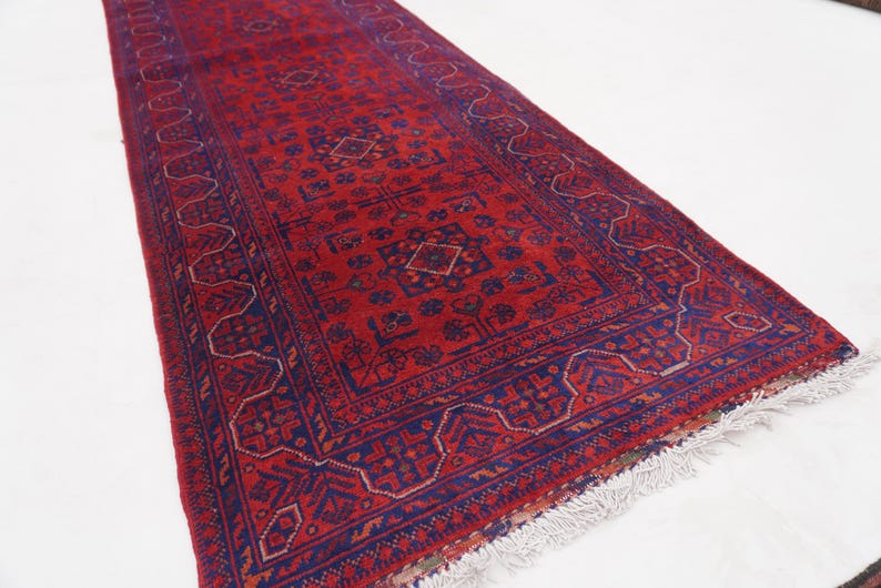 Afghan Bukhara Rug 14 ft Runner Rug, High Quality Soft Wool Stunning Turkoman Handmade Woo Rug, Hall way Runner, Khal Muhammadi Bukhara Rug image 16