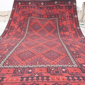 1960s Antique 16x10 Faded Terracotta Kilim Rug, Afghan Vintage Large Area Rug, Handmade Wool Turkmen Flatweave Rug, Authentic Oriental Rug
