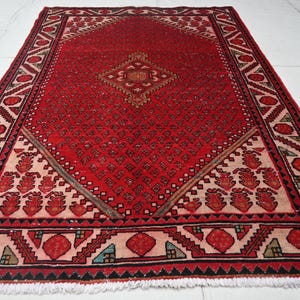 4&#39;4x6&#39;6 ft Vintage Rug, Afghan Caucasian Rug, 4x7 Handmade Wool Rug, Collectors Piece Rug 1940s Antique Rug, Bedroom Rug, Turkmen Tribal Rug