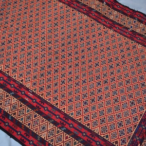 Vintage Star Rug 4&#39;3x6&#39;5 ft Afghan Handwoven Oriental Vintage Kilim Rug, Super fine Malaki Sumak Kilim Beige Wool Kitchen decor, Office rug