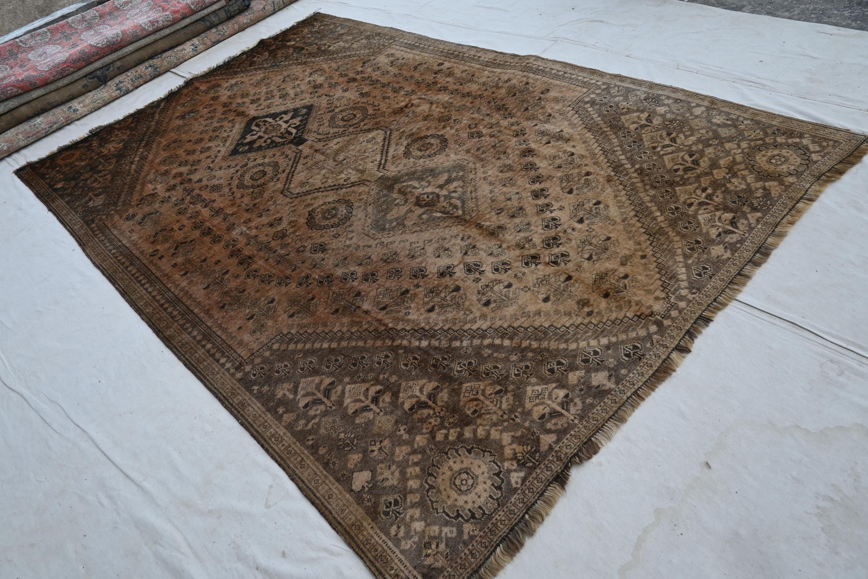 6x10 Collectors Piece 1920s Vintage Rug Terracotta Faded Geometric