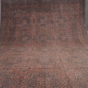 8x11 Large Rug, Collectors Piece Antique Pattern Bukhara Rug, Terracotta Rug, Handmade Wool Rug, Afghan Oriental Rug, Bedroom Rug 8'3x11'4"