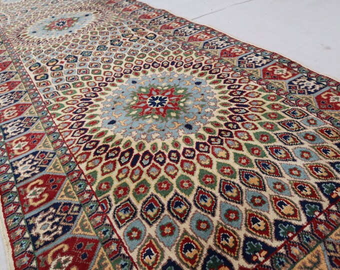 10 Ft Runner Rug 2'9x9'10 Peacock Parakly Design Rug, Tribal Turkmen