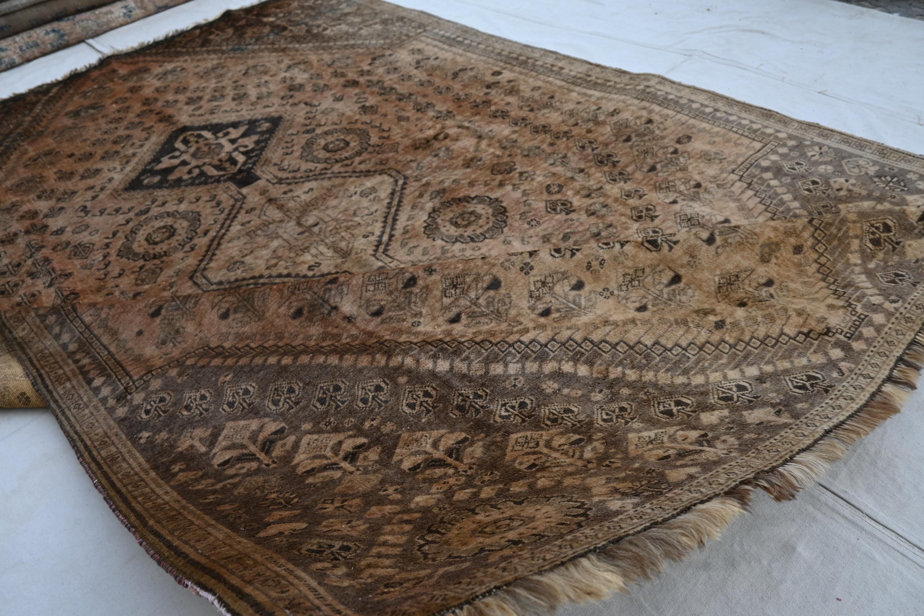 6x10 Collectors Piece 1920s Vintage Rug Terracotta Faded Geometric