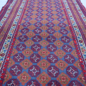 Navy Blue 7 ft Runner Rug 2&#39;10x6&#39;6 ft Afghan Handmade Wool rug, Hallway runner rug, Tribal Turkmen Hoja Roshnaye Bukhara rug, Oriental Rug