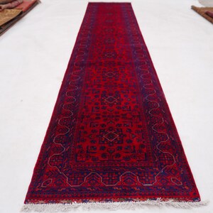 Afghan Bukhara Rug 14 ft Runner Rug, High Quality Soft Wool Stunning Turkoman Handmade Woo Rug, Hall way Runner, Khal Muhammadi Bukhara Rug image 2