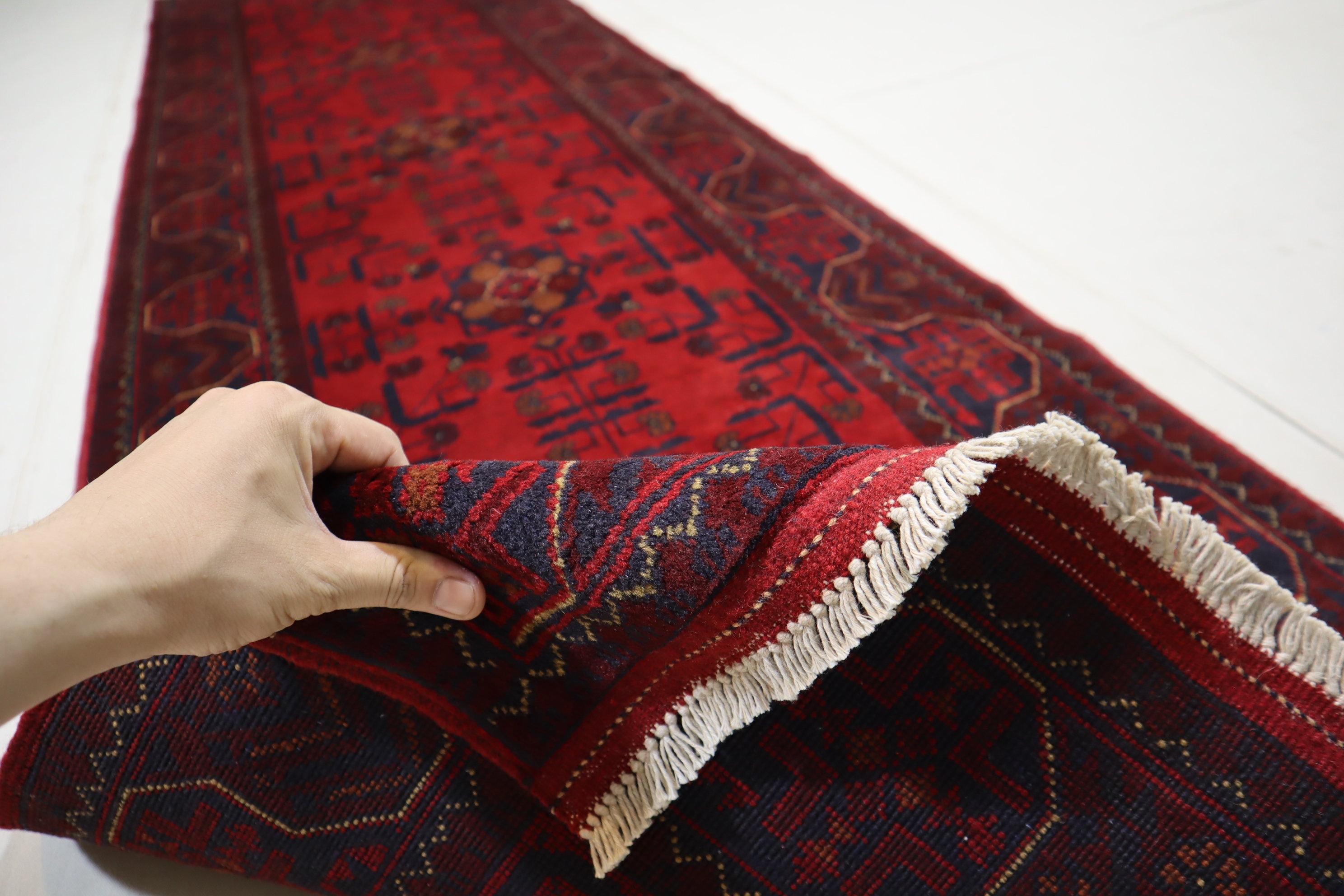 10 ft Runner 82x300 cm Afghan High Quality Wool Stunning Handmade Turkoman Runner rug, Hallway Stairs Runner rug, Khal Mohammadi Bukhara Rug