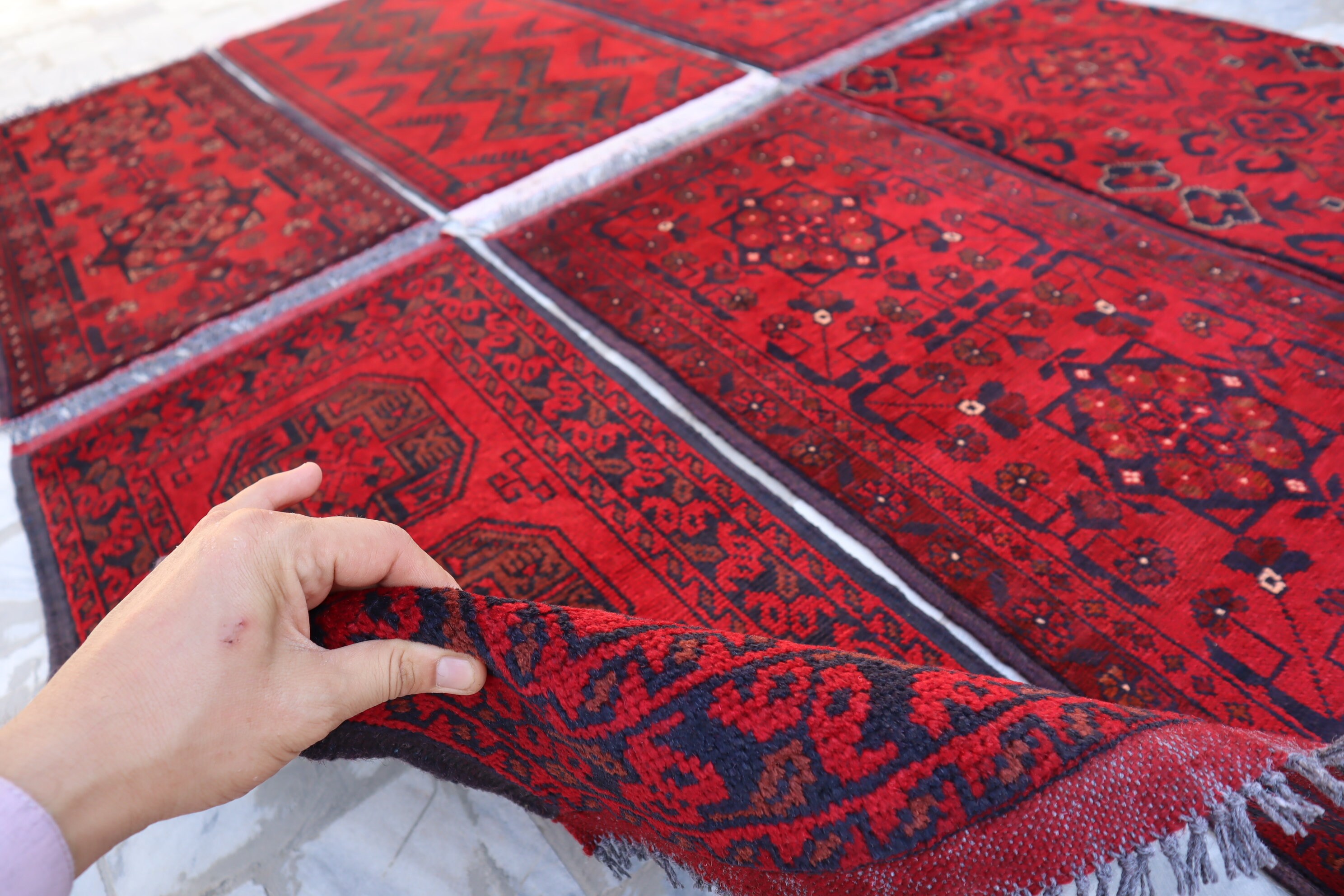 Whole Sale 3x2 Ft Small Pieces of Entrance Afghan Rugs, Turkmen ...