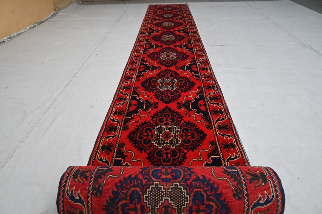 20 Ft Runner Rug, Turkmen Kalisaye Bukhara Rug 2x20 Tribal Afghan ...