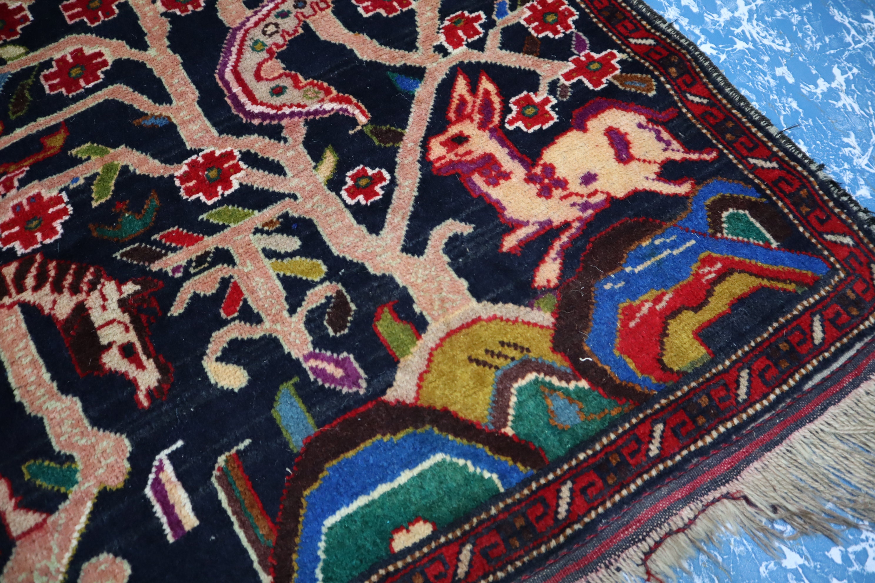 リッチwool 99×97パープル　フローラル　ラウンド　トルコヴィンテージラグ Wool rich ウールリッチ ナイロン ジャケット(パープル) | GOODY