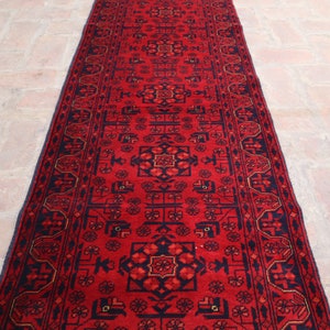 Turkmen Bukhara Rug 2&#39;3x6&#39;5 Afghan Handmade Wool Runner Rug, Khal Muhammadi Rug, Oriental Rug, 7 ft Hall way Runner Rug, Kitchen Runner Rug