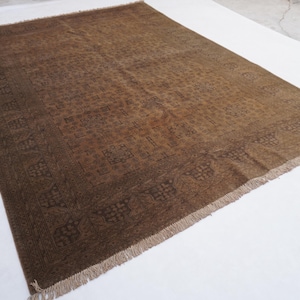 7x9 Collectors Piece Geometric Antique Rug, One of a Kind Soft Pile Rug, Handmade Wool Terracotta Rug, Afghan Bukhara Rug Turkmen Tribal Rug