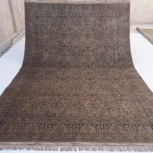 Terracotta Rug 6x8 Afghan Vintage Rug, Tribal Bukhara Rug, Turkmen Hand Knotted Wool Rug, Oriental Area Rug, Bedroom Rug, Living Room Rug