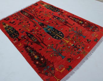 5x7ft Turkish Rug, Vintage Area Rug, 148x222cm Patterned Carpet