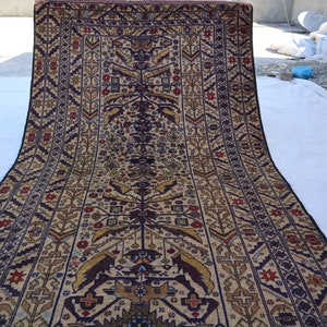 Collectors Piece 4x7 ft Antique Area Rug, Hand-Knotted Wool Rug, Geometric Afghan Tribal Baluchi Rug, Turkmen Old Style Oriental Vintage rug