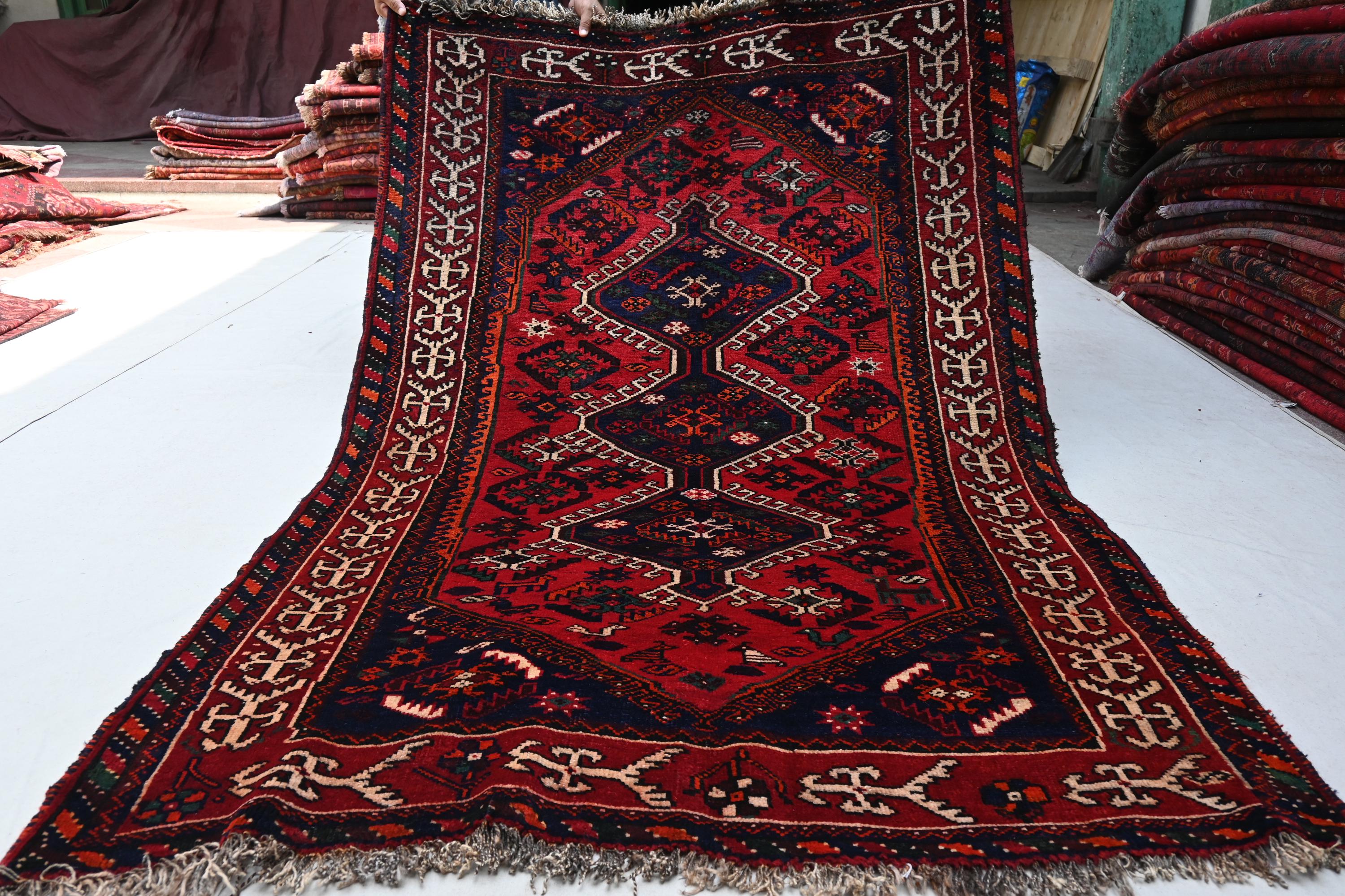 One of a Kind Antique Rug 5x7 Afghan Rug, Turkmen Tribal