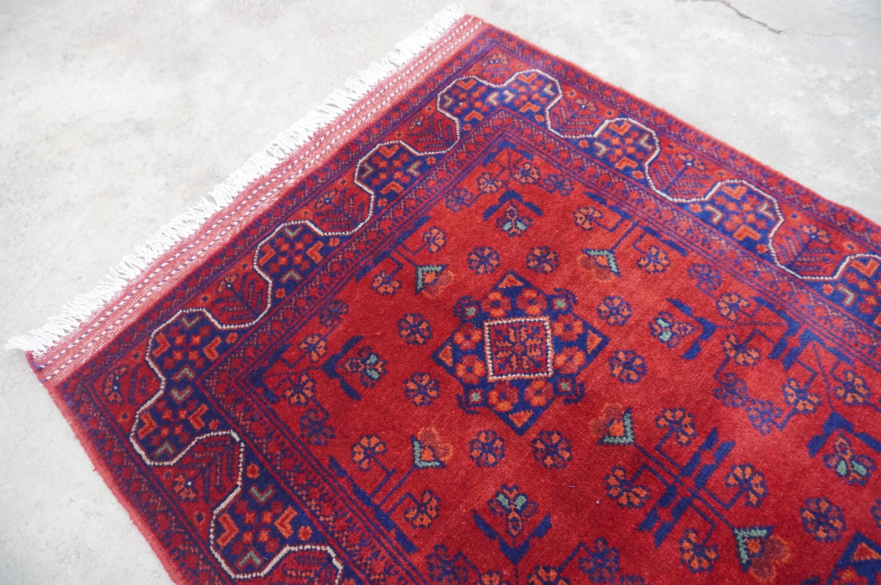 3x9 Red Runner Rug, Afghan Handmade Wool Rug, Top Quality Turkmen