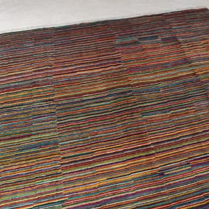 8x10 Afghan Stripe design Gabbeh Rug, Fine Quality Handmade Natural Veg dyes 100% Wool Area Rug, Bedroom, Living Room, Office Rug 235x300 cm image 4