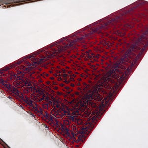 Afghan Bukhara Rug 14 ft Runner Rug, High Quality Soft Wool Stunning Turkoman Handmade Woo Rug, Hall way Runner, Khal Muhammadi Bukhara Rug image 6