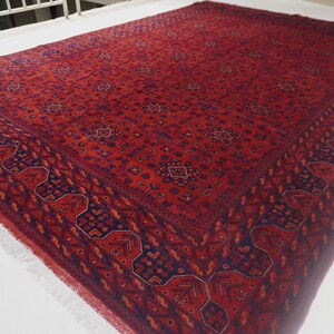 1990s Antique Rug 8'4x11'5" Turkmen Tekke Bukhara Rug Large Area Rug, Handmade Wool Rug Afghan Old Style Rug, Tribal Soft Pile Oriental Rug image 1