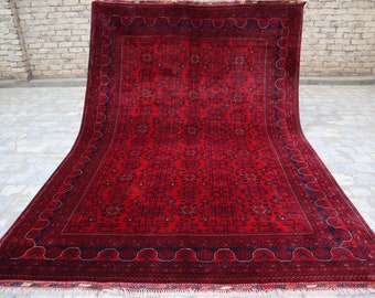 Afghan Bukhara rug, Turkmen handmade Wool rug, Custom Khal Muhammadi Khamyab Bukhara rugs, Tribal rug, Living room, Office, Dining table rug