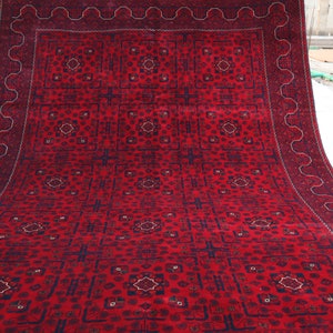 Afghan Bukhara rug 7x10 Turkmen Hand-Knotted rug, Afghan High Pile Vintage Carpet In Excellent Condition Tribal Rug, Afghan rug Oriental Rug