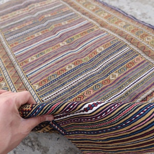 Vintage Tribal Rug 3x5 Afghan Sumak Malaki Kilim rug, Oriental Rug, Turkmen Rug, Handwoven Rug, Antique rug, Handmade rug, Kitchen area Rug