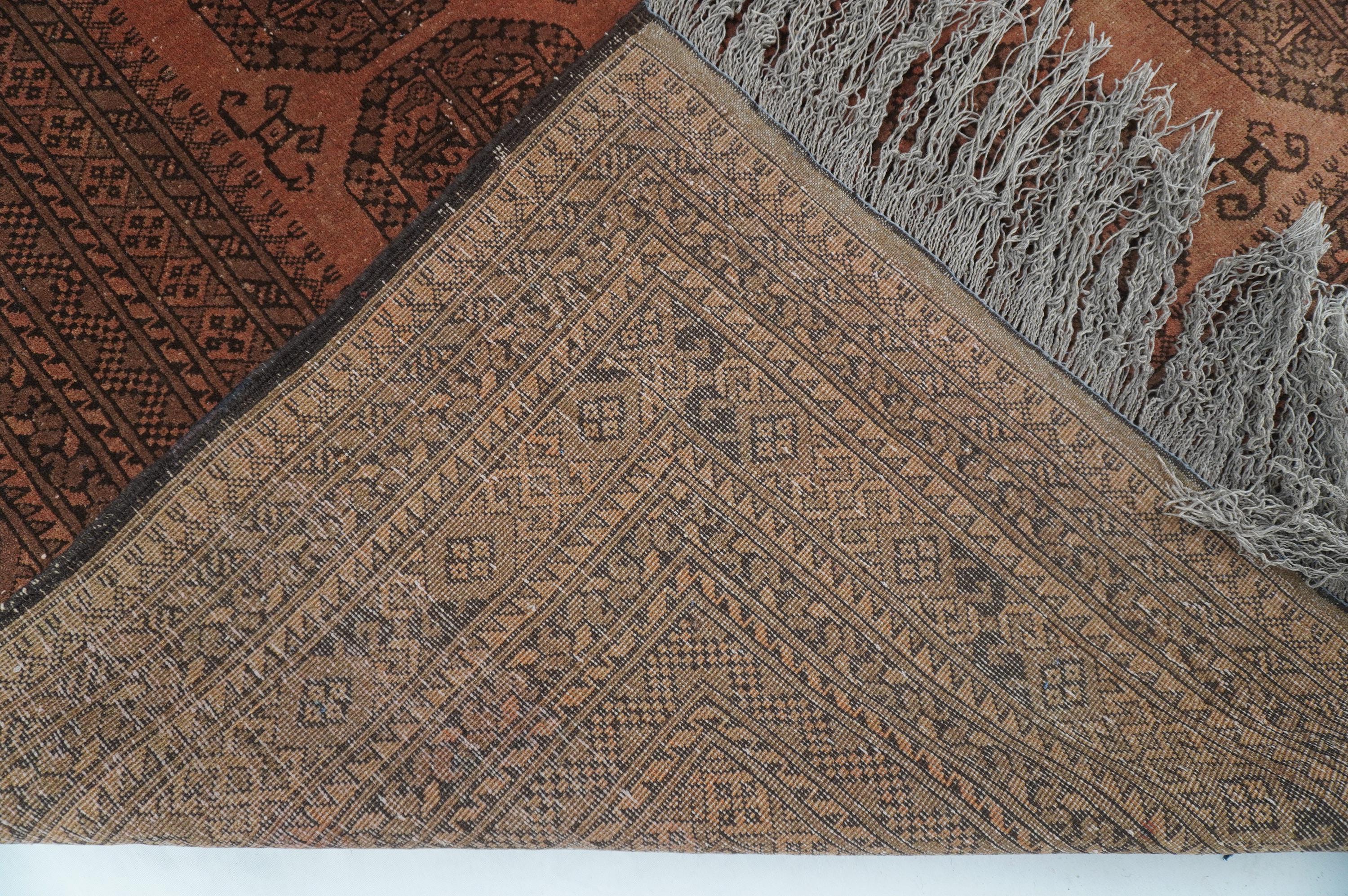 1920s Antique Rug 6'7x9'7 Ft Turkmen Tekke Ersari Rug, Afghan