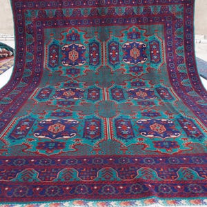 8x10 Large Afghan Rug, Hand Knotted Wool Rug, Door design Oriental rug, Bedroom Rug, Living Room Rug, Dining Table Rug, 250x310 cm Area Rug
