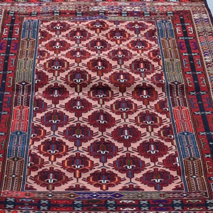Pink Kilim rug 3x5 Handwoven Antique Kilim Rug, Beautiful Excellent Condition Rug, Afghan Geometric rug 100% Wool, Herati Sumak Kilim Carpet