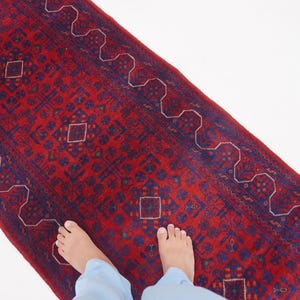 Extra Long 3x30 ft Runner, Afghan High Quality Wool Stunning Handmade Turkoman Rug, Hallway Runner, Famous Bukhara Rug 30 ft Runner 2'9x30" afbeelding 8