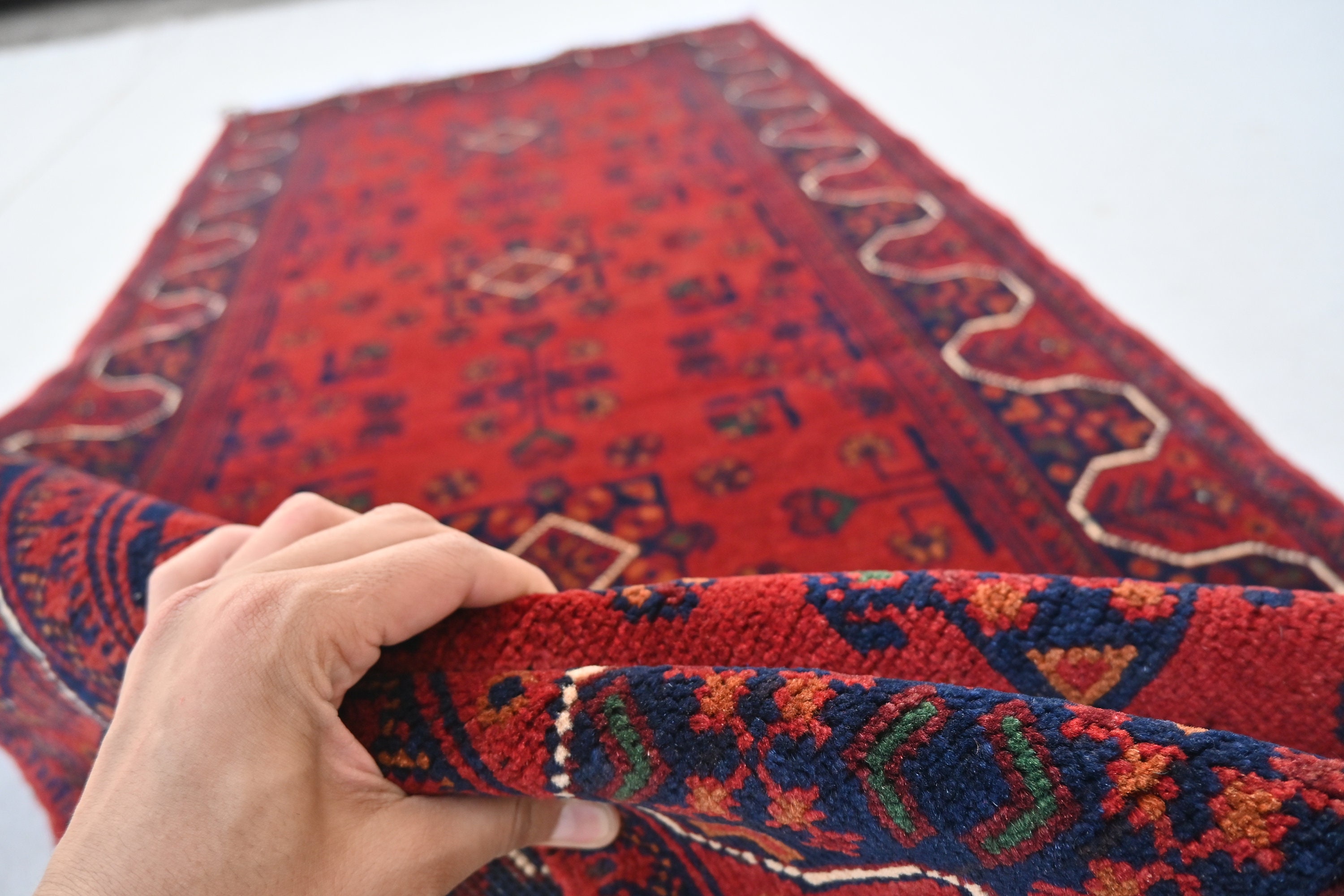 高品質 エルサリ 手織り Khal Mohammadi ラグ 高品質 エルサリ 手織り