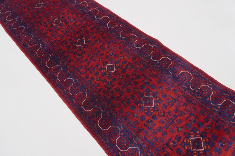 Extra Long 3x30 ft Runner, Afghan High Quality Wool Stunning Handmade Turkoman Rug, Hallway Runner, Famous Bukhara Rug 30 ft Runner 2'9x30" afbeelding 11