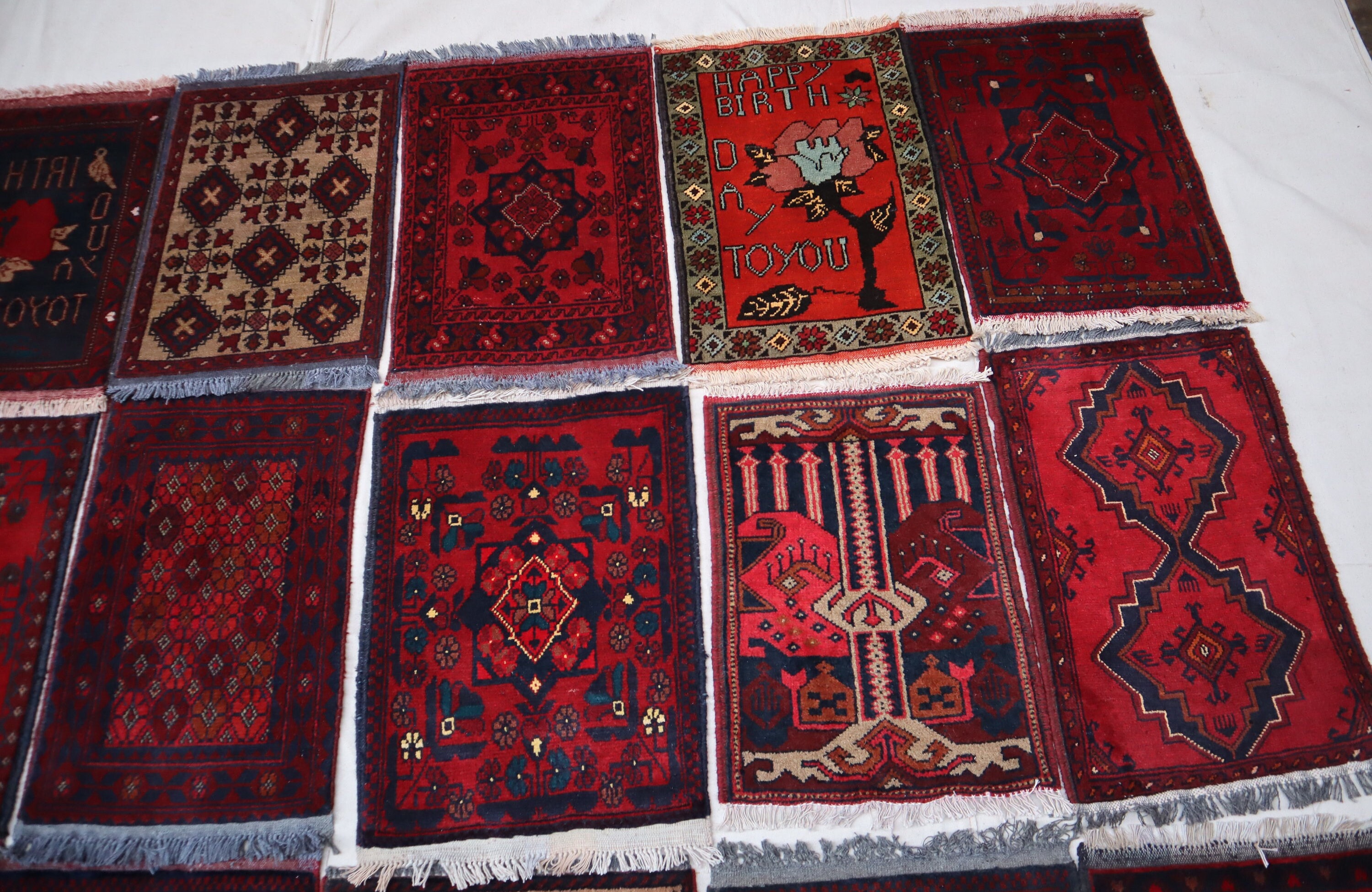 Whole Sale 2'3x1'7 Ft Afghan Small Bukhara Rugs, Turkmen Handmade
