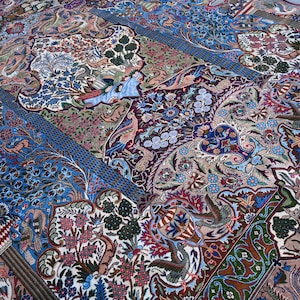 10x13 Vintage Pictorial rug, Handmade Wool rug, Antique Hunting Scene rug, Afghan Area rug Animals Birds Trees Shikar Gah Rug, Kids Room Rug