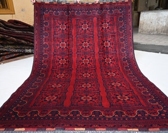 5x7 ft Turkmen Bukhara Rug, Handmade Wool Area Rug, Khal Muhammadi Oriental Afghan Rug, Fine Quality Tribal rug, Bedroom Rug, Kitchen Rug