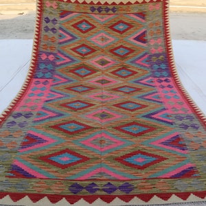 Handmade Kilim Rug 5&#39;4x8&#39;7 ft Afghan Flatweave Multi color Area Rug, Oriental Rug, Rug for Bedroom, Office, Kitchen, Living Room 160x260 cm