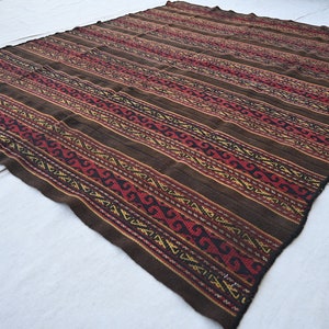 Antique Faded Rug 5&#39;3x6&#39;6 ft Afghan Striped Area Rug, Vintage Handmade Wool Rug, Turkmen Flatweave Kilim Rug, Oriental Rug Bedroom Rug 5x7