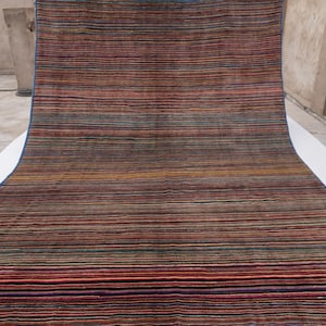 9x12 Large Striped Rug, 11&#39;4x8&#39;6 ft Afghan Handmade Wool Rug, Colorful Gabbeh Rug, Veg dyes Fine Quality Rug, Living Room Rug, Bedroom Rug