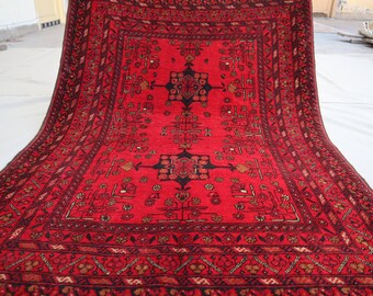 アフガニスタン産ブハララグ3x5、トルクメン産手織りラグ