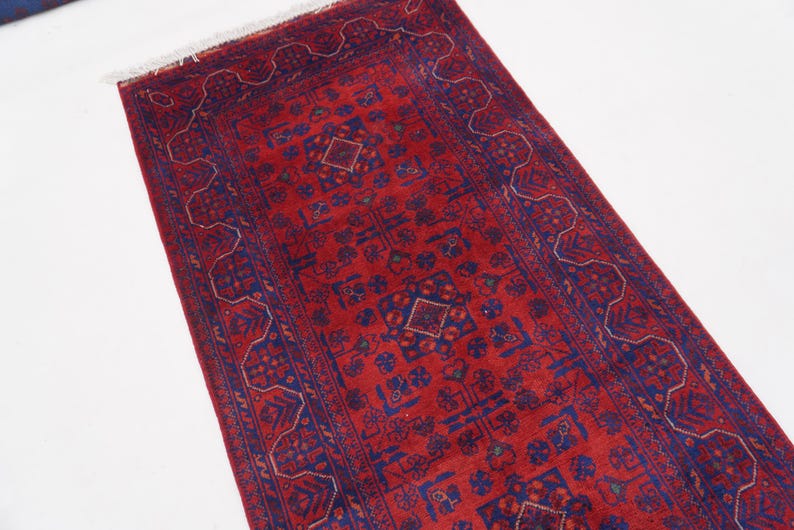 Afghan Bukhara Rug 14 ft Runner Rug, High Quality Soft Wool Stunning Turkoman Handmade Woo Rug, Hall way Runner, Khal Muhammadi Bukhara Rug image 3