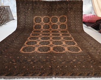 9x11 Terracotta 1920s Vintage Rug, Afghan Tekke Ersari Rug, No Pile Handmade Wool Rug, Collectors Piece Rug, Turkmen Tribal Rug, Bedroom Rug