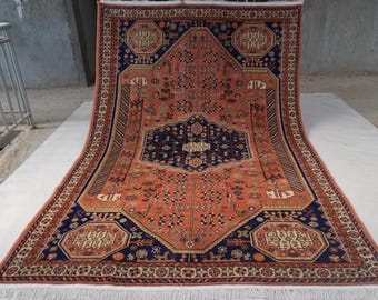 Vintage Rug, Turkish Rug, 7x10 Large Rugs, Oushak Rug, Rugs For