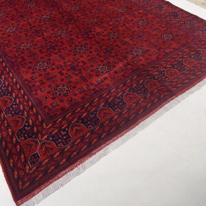1990s Antique Rug 8'4x11'5" Turkmen Tekke Bukhara Rug Large Area Rug, Handmade Wool Rug Afghan Old Style Rug, Tribal Soft Pile Oriental Rug image 12