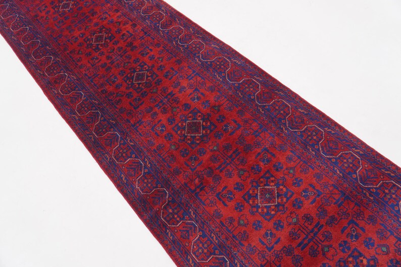 Afghan Bukhara Rug 14 ft Runner Rug, High Quality Soft Wool Stunning Turkoman Handmade Woo Rug, Hall way Runner, Khal Muhammadi Bukhara Rug image 11