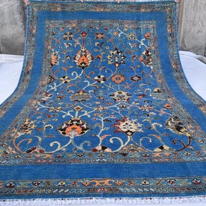Turkish Bijdar Sultani Rug 7x10 Afghan Blue Rug, Handmade Wool Rug, Natural Veg dyes Rug, Oriental Area Rug, Living Room Rug, Bedroom Rug