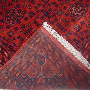 1990s Antique Rug 8'4x11'5" Turkmen Tekke Bukhara Rug Large Area Rug, Handmade Wool Rug Afghan Old Style Rug, Tribal Soft Pile Oriental Rug image 13